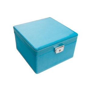 Akhan - Deri Kaplama Mücevher Kutusu 16x16cm