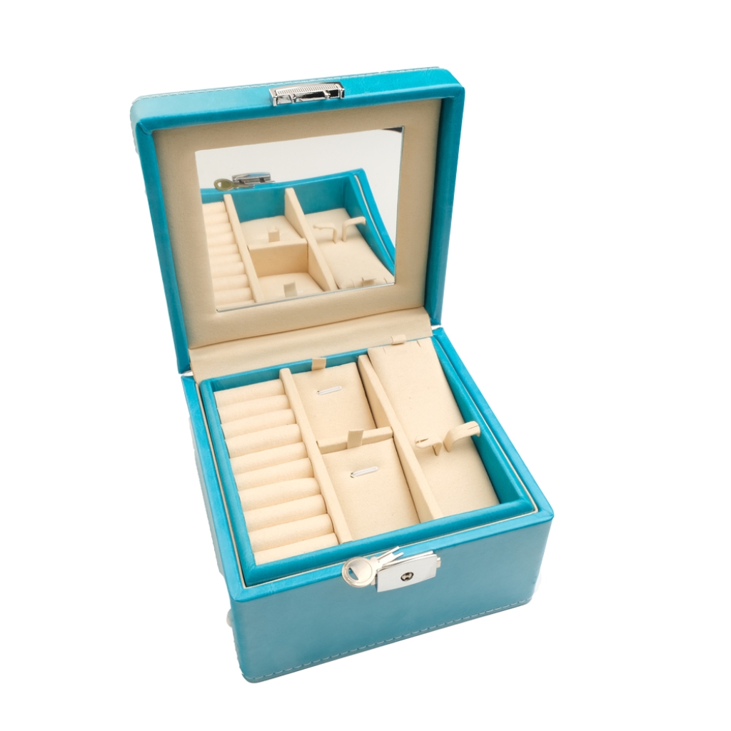 Akhan - Deri Kaplama Mücevher Kutusu 16x16cm