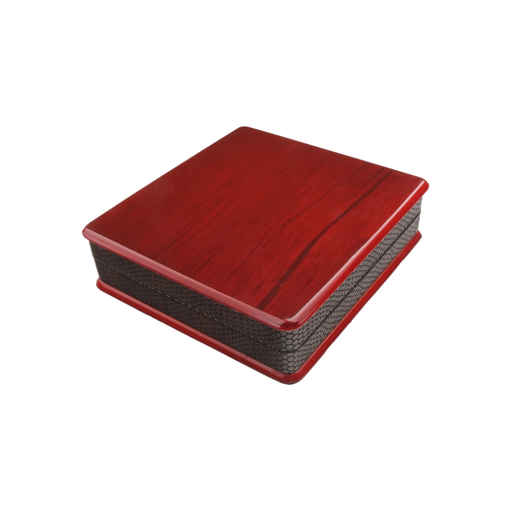 Yakut - Wooden Leather Covered Large Size Set Box 21x23cm